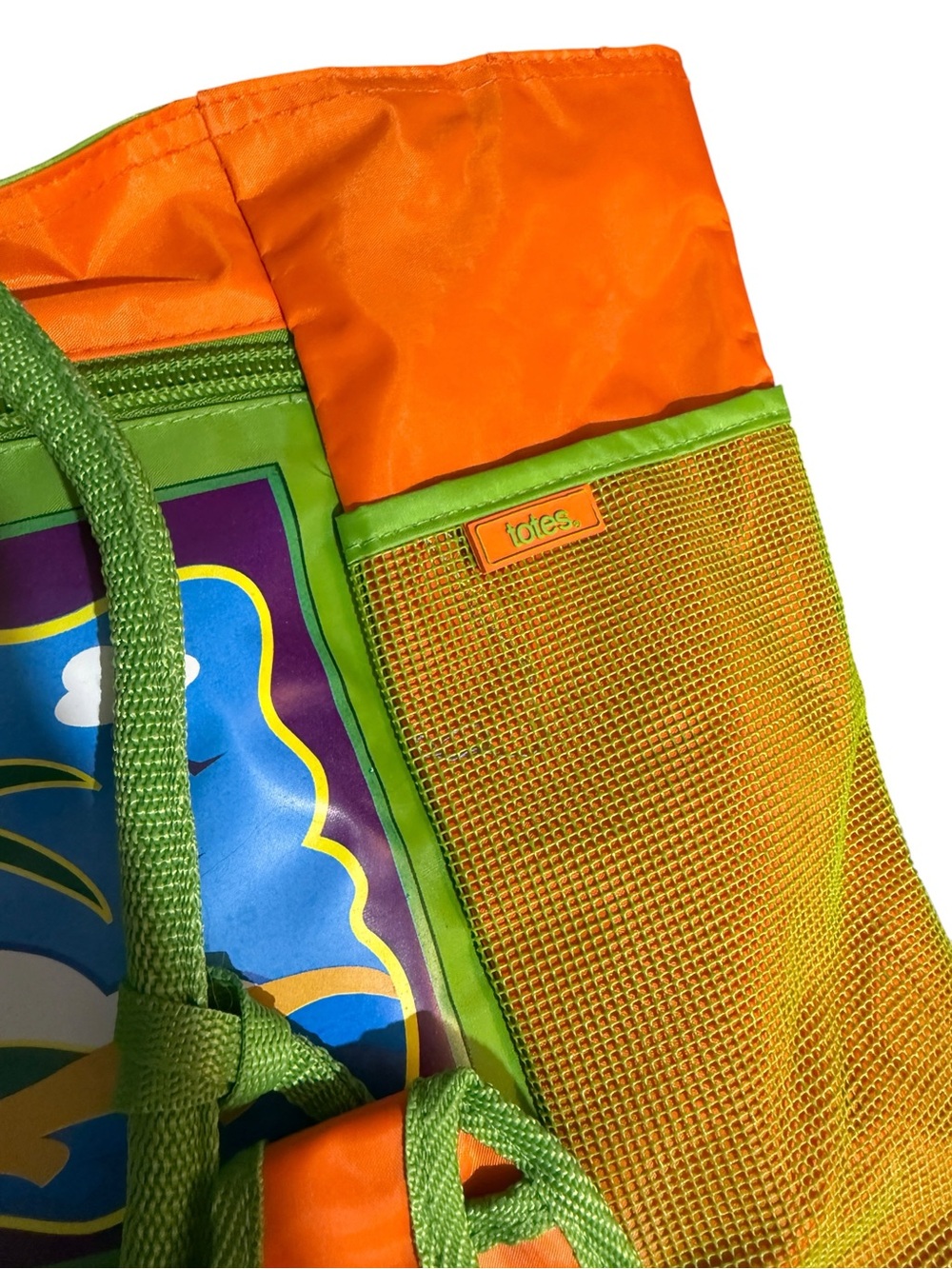 Vintage Totes Beach Bag, Vibrant orange and lime - Picture 7 of 16